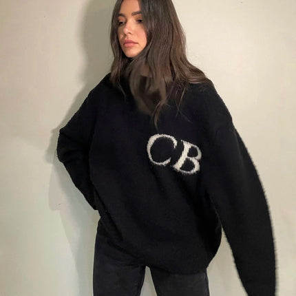 Top Quality CB Sweatshirt Jacquard Women Men Knited Sweaters High Street Men Casual Oversized Sweater Pullover Woolen Pants Sets
