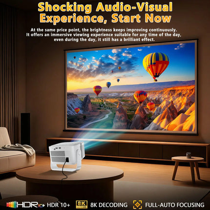 HY350MAX Android 14 Projector 8K Support Smart Home Cinema WiFi6 BT5.0 Portable Mini DLP 4K Video Beamer