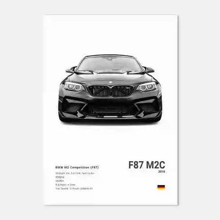 Pop Black And White Poster Wall Art Luxury Supercar F80 M3 M140 GTR HD Oil On Canvas Print Home Living Room Bedroom Decor Gift