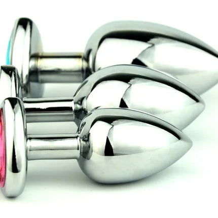 3 Size Anal Plug Heart Stainless Steel Crystal Anal Plug Removable Butt Plug Stimulator Anal Sex Toys Prostate Massager Dildo