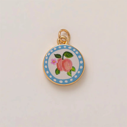 Simple and versatile color blocking butterfly love flower DIY pendant accessories gold-plated color preservation