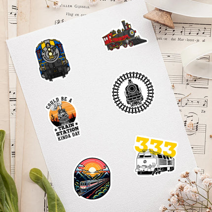 Cartoon Train Stickers High Speed Rail Fun DIY Toys Gift Decorative Decal for Scrapbook Junk Journals Laptop Bottle Waterproof
