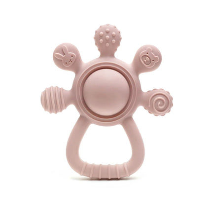 Baby Silicone Teether Rattle Toys BPA Free Palm Design Chewing Toy for Infants Newborn Gifts Easy to Grip Babies Teething Toys