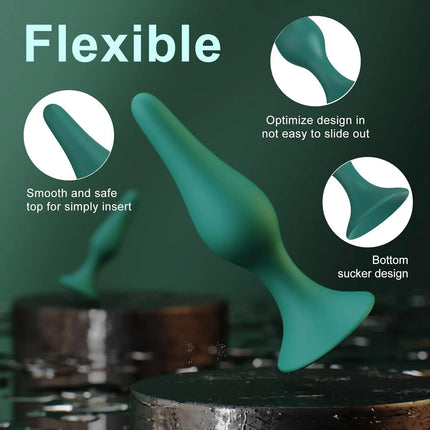 4 Sizes Silicone Dildo Sucker Anal Butt Plug Unisex Wearable Stopper Adults Sex Toys for Men Women Prostate Trainer Massager