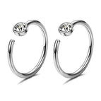 White CZ-Silver / 0.8x6mm