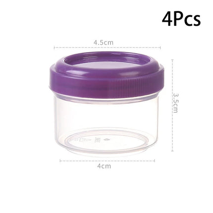 4Pcs 35ml Salad Dressing Containers To Go Plastic Twist Top Sauce Condiment Container With Lid Lunch Box Accessories