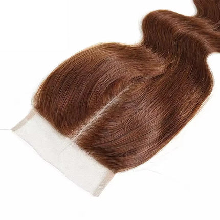 4# Chocolate Brown Body Wave 13X4 Lace Frontal Burmese Human Hair Preplucked 4x4 Transparent Lace Closure Human Hair 8-20 Inch