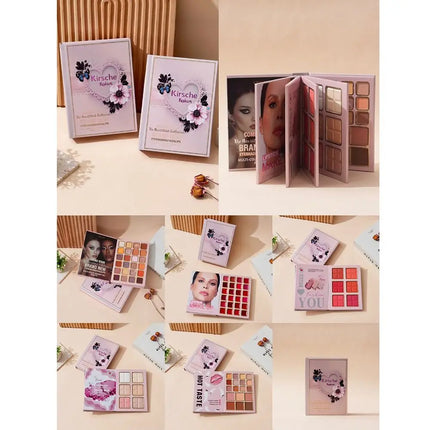5-Layer Folding Eyeshadow Palette Book Shaped Portable Eye Shadow Palette Easy Apply Long-Lasting Makeup Palette Book Blush