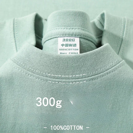Summer Cotton Heavy Duty 300g American Pure Cotton Short-Sleeve T-shirt Men's Casual Base Top Oversized T-Shirt
