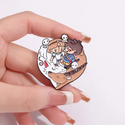 Miyazaki Hayao Ghibli Enamel Pin Cute Totoro Lapel Pins for Backpacks Clothes Badges Cute Brooch Jewelry Gifts for Friends