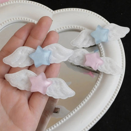 2pcs Cute Hairpins Sweet Hair Barrettes Y2K Pill Star Wings Hair Side Clip