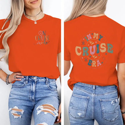 "In My Cruise Era" Graphic T Shirts Women Men "On Cruise Mode" Print Casual Tops Retro Cruise Crewneck Short Sleeve T-shirt