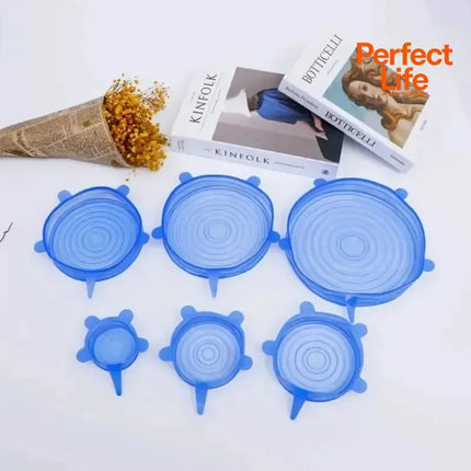6pcs silicone lid Reusable Silicone Stretch Lids For Food Bowls - Multifunctional Fruit And Vegetable Fresh-Keeping Cover