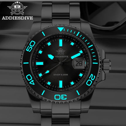 ADDIESDIVE Men's Watch Quartz Stainless Steel Diving Watch 200M Super Luminous Luxury Watch reloj hombre NEW Watch Reloj hombre