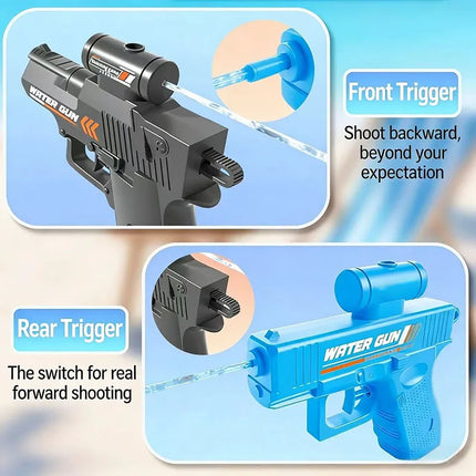 2026 New Double Sided Reverse Water Gun Summer Prank Toy Mini Tactical Water Sprayer for Kids  Adults  Pool Beach Water Gun Gift