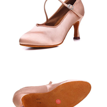 Adult High-heeled Modern Latin Dancing Shoes Professional National Standard Dance Practice Women's Waltz Dancing Shoes Flamenco