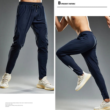 Summer Thin Men's Jogging Sweatpants Elastic Shrink Leg Casual Outdoor Training Fitness Sport Pants Running Trousers Mens Pants