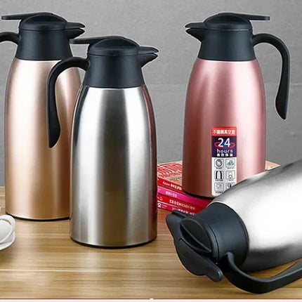 2L Thermal Coffee Bottle Stainless Steel Vacuum Flasks Office Hot Coffee Thermos Insulation Kettle Hot Water Thermos Pot