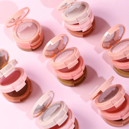 3-In-1 Face Bronzer Highlighter Makeup Palette Matte Pearlescent Blush Contouring Shadow Brighten Three-layer All-in-one Palette