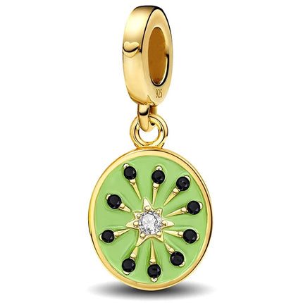 925 Sterling Silver Pink Cake Cherry Pineapple Strawberry Cherry Pendant Charm Ball Suitable for Bracelets DIY Women's Jewelry