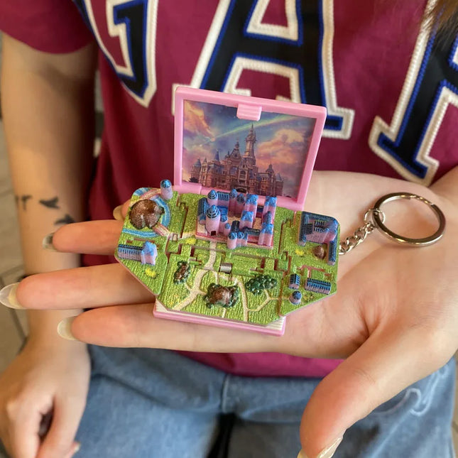 3D Magic Castle Mystery Hidden World Foldable Book Keychain Pop Up Surprise Pop Finger Handheld Game Children Stress Relief Toy