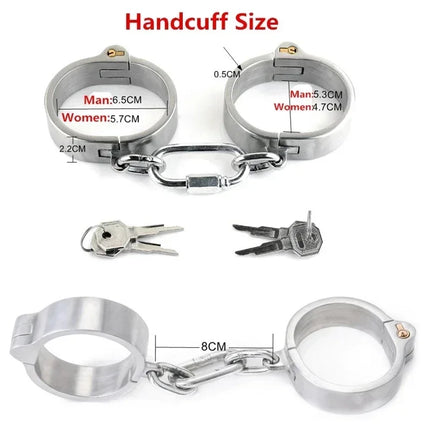 6 Types Stainless Steel Handcuff Bondage WristCuffs Slave Bondage Restraints Roleplay Lockable Adult Sex Game Toy Woman Man