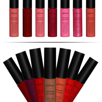 QIBEST Sexy Velvet Matte Lip Gloss Liquid Lipstick Lipgloss Beauty Red Nude Waterproof Long-lasting Lip Stain Makeup For Women