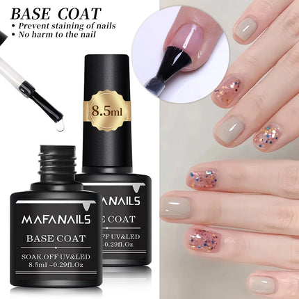 1/2pcs Nail Base Coat&Top Coat Gel Polish Sets 8.5ml Semi-permanent Nail Varnish Rubber Top Coat Base Coat Manicure Function Gel