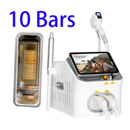 Professional 2 IN 1 10Bars Diode Laser 5000w Hair Removal Device FAC Laser Picosecond Tattoo Removal Permanent Hair Removal