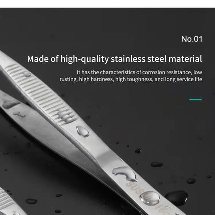 Stainless Multifuctional Steel Elbow Tweezers Aquarium Clip Long Tongs Medical Tweezers Forceps Pet Feeding Tools Non-slip