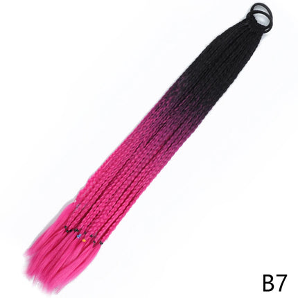 AZQUEEN Synthetic Gradient Color Dirty Braided Ponytail 60CM Elastic Rubber Band Braiding Pony Tail Hair Extensions For Girls