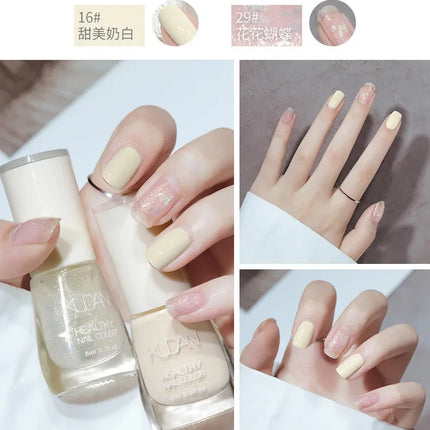 8ml Water-based Nail Polish No Baking Long Lasting Semi-permanent Quick Dry non-peelable Nail Varnish DIY Fashion Manicure