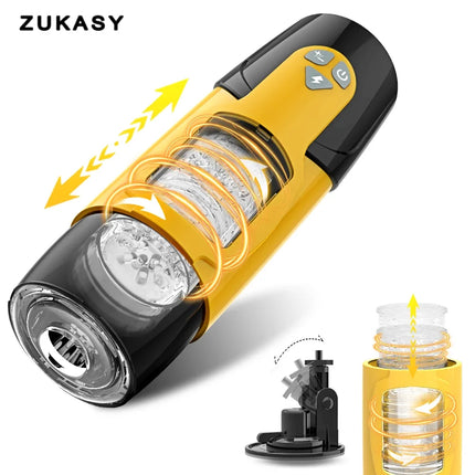 Male Masturbator Automatic Telescopic Rotation Vagina Masturbation Cup Erotic Sex Toys for Men Adults Piston Mastubator