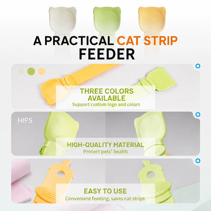 1/3PCS Cat Strip Feeder Spoon Long Handle Lickable Wet Cat Treat Feeder Squeeze Dispense Feeding Tool for Cats and Kittens