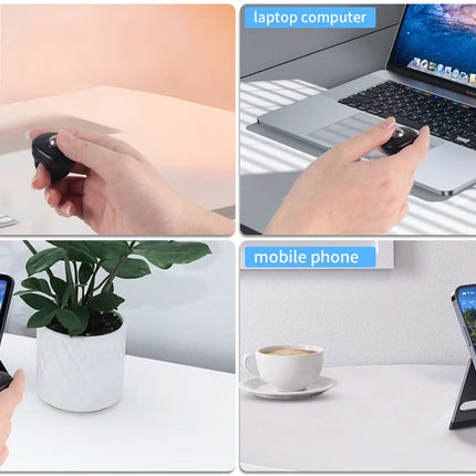 Trackball Ring Mouse Bluetooth Wireless Dual-mode Air Mouse for PPT Browsing Tiktok YouTube Novel Page Turning PC Tablet Phone