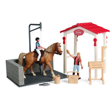 Latest Farm Horse Race House Car Model Action Figures Emulational Horseman Horse Animal Playset Figurines Toy for Christmas Gift