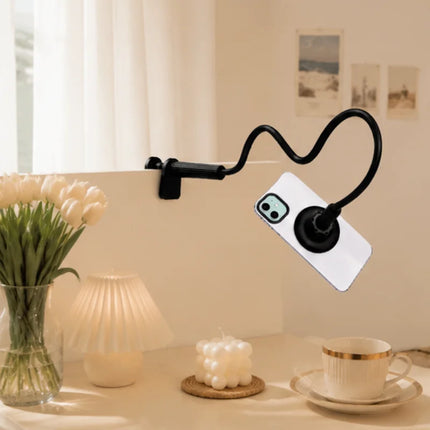 100CM Flexible Gooseneck Phone Holder, Foldable Hands-Free Clamp Stand for Bed, Desk, and Streaming, 360° Rotating Mobile Mount