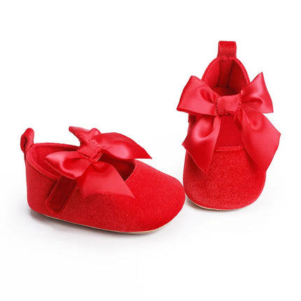 Spring and Autumn Baby Butterfly Knot Fashion Fluffy Princess Shoes 0-1 Year Old Baby Shoes Sneakers