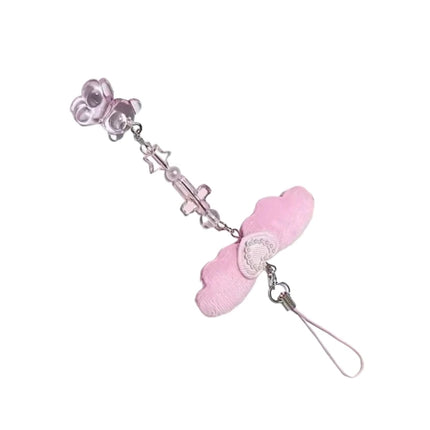 Bowknot Phone Chain Angel Wing Pendant Keychain Sweet Cool Phone Lanyard Acrylic Keyring Bag Ornament