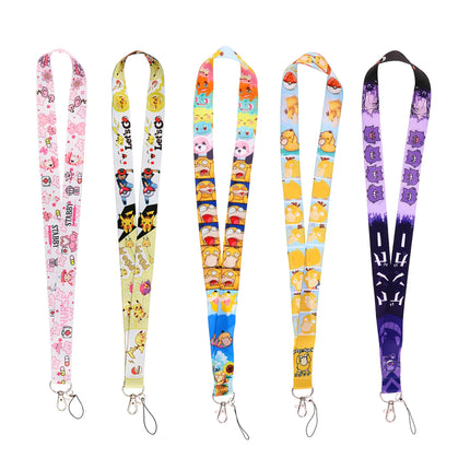 Potdemiel Pokemon Pikachu Cartoon PVC Card Cover Student Campus Hanging Neck Bag Card Holder Lanyard ID Card Holders key chain