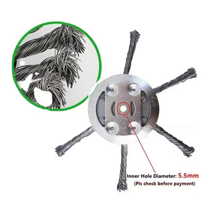 Universal Grass Trimmer Head Steel Wire Wheel Brush Disc Garden Trimmer Head Weed Weed Brush Cutter Head Lawn Mower For Garden