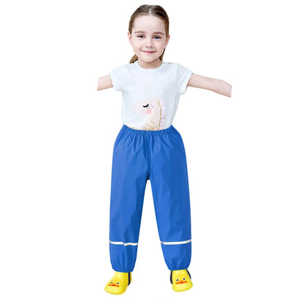 Kids Raincoat Rain Pants Waterproof Cartoon Children's Kids Rain Dungarees Mud Trousers Waterproof Breathable for Girls Boys