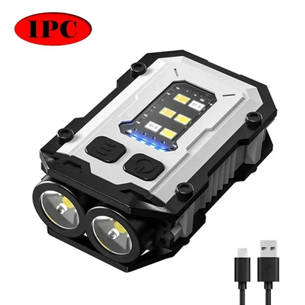 Mini COB LED Flashlight Rechargeable Portable EDC Torch USB C Pocket Lantern Flood Work Light with Clip Magnet For Emergency