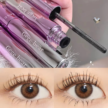 Silk Fiber Lashes Mascara with Metal Brush Head Long Lasting Curling Eyelash Extensions 4D Quick Dry Lengthening Eye Makeup Tool