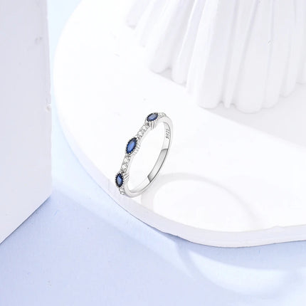 Original 925 Sterling Silver Ring Colorful Diamonds Cubic Zircon Finger Ring For Women Jewelry Wedding Engagement Birthday Gift