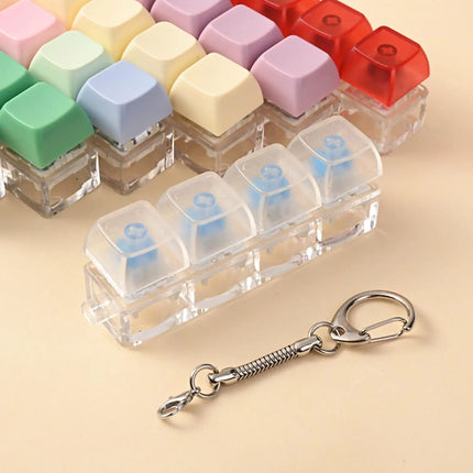 Keyboard Fidget Stress Reduction Fingertip Button Quiet Key Clicker Fidget Toy Keychain birthday gift for Adult Boys Girls