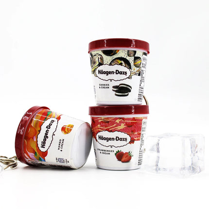 Miniature food toy ice cream pendant, simulation mini chocolate ice cream cup pendant, doll machine, contents, small gifts