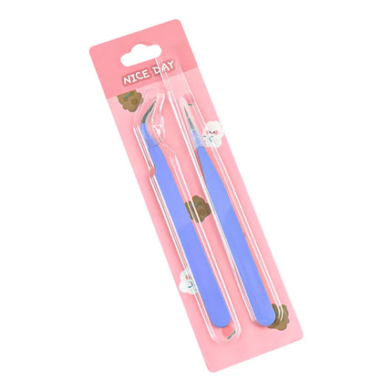 2pcs Macaron Color Stainless Steel Tweezers Diy Handbook Tape Sticker Tool Journal Gadgets Simple Practical Portable