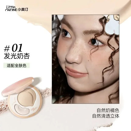 Little Ondine Cosmetics Double Effec Combination High Gloss Powder Blusher Plate Facial Repair Multi-purpose Brighten Makeup