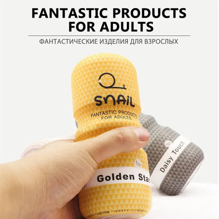 Soft Rubber Snail Climax Airplane Cup Mouth Sucking Anal Vagina Male Masturbator Manual Penis Trainer Adult Sex Toys for Men 18+